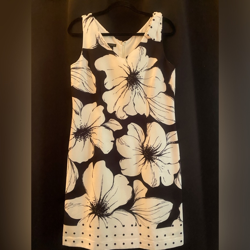 NWT | Talbots Black and White Floral Mini Dress